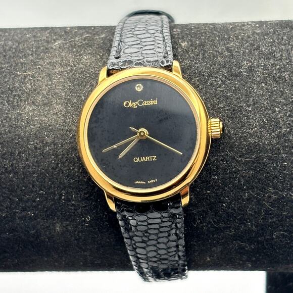 Oleg Cassini Gold & Black Watch - Picture 1 of 4